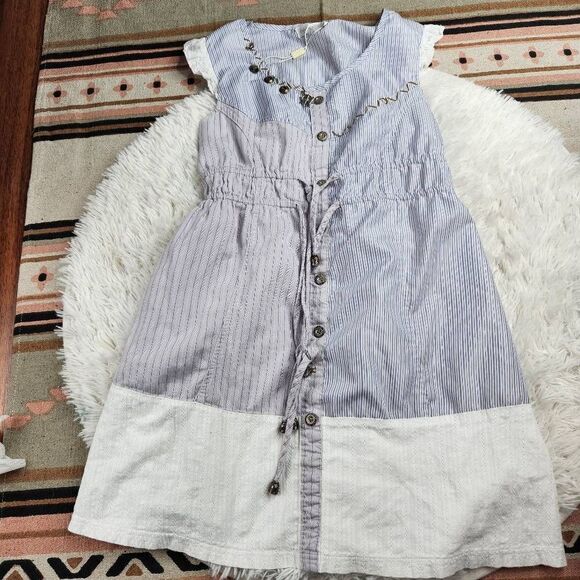 Forla Paris Women's Mixed Medium Stripe Eyelet Lace Boho Nautical Preppy Women's - Picture 1 of 9